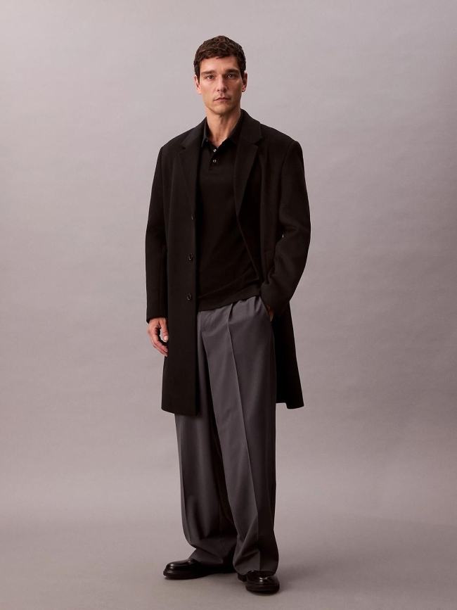 Polo supima chest noir homme - Calvin Klein