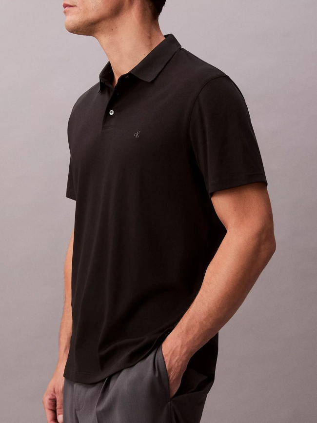 Polo supima chest noir homme - Calvin Klein