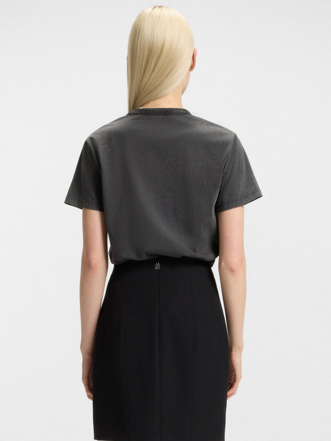 T-shirt logo ruban damacia gris anthracite femme - Hugo