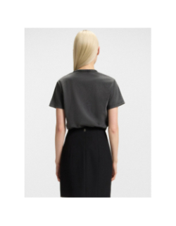 T-shirt logo ruban damacia gris anthracite femme - Hugo