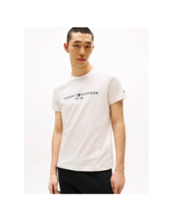 T-shirt logo chiné beige homme - Tommy Hilfiger
