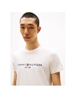 T-shirt logo chiné beige homme - Tommy Hilfiger