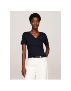 T-shirt col v new slim cody bleu marine femme - Tommy Hilfiger