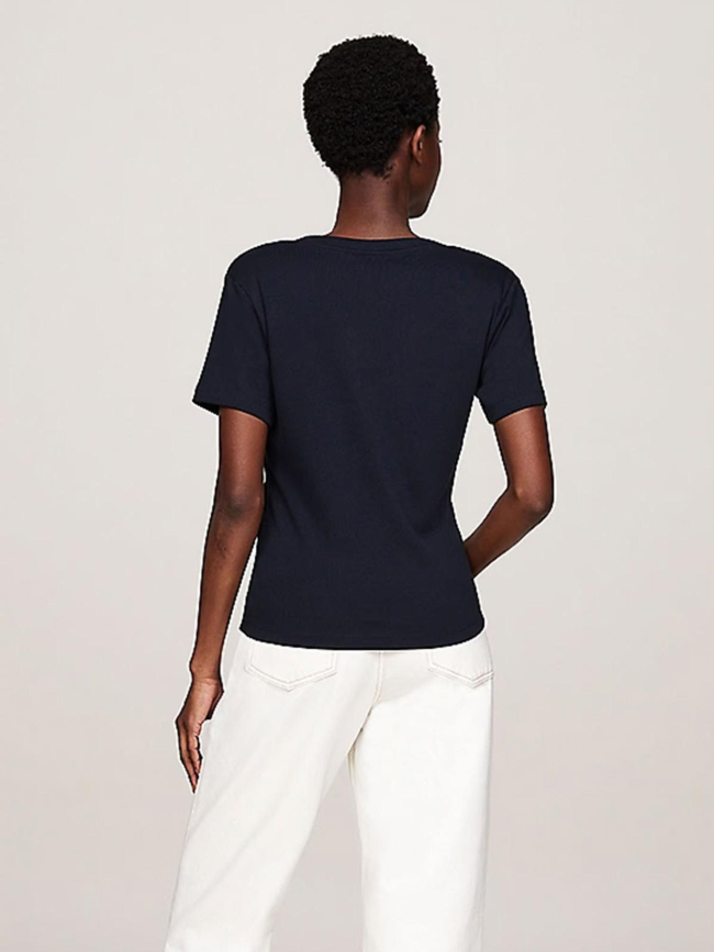 T-shirt col v new slim cody bleu marine femme - Tommy Hilfiger