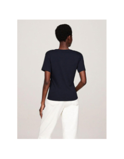 T-shirt col v new slim cody bleu marine femme - Tommy Hilfiger