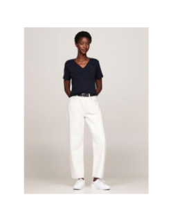 T-shirt col v new slim cody bleu marine femme - Tommy Hilfiger