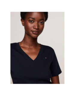 T-shirt col v new slim cody bleu marine femme - Tommy Hilfiger