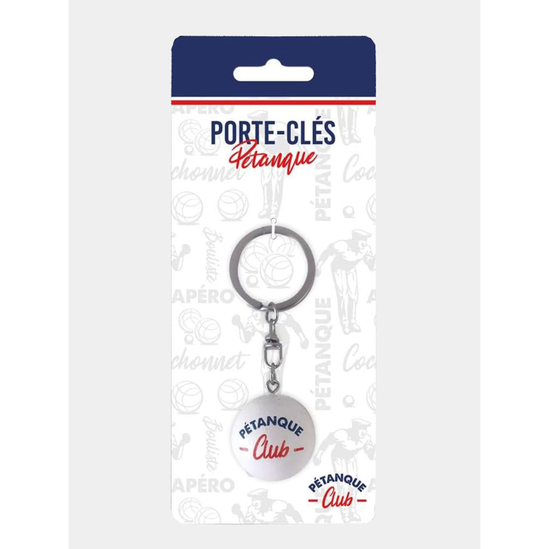 Porte clés pétanque club blanc - STC