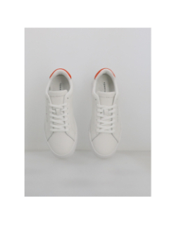 Baskets en cuir court detail blanc orange homme - Tommy Hilfiger