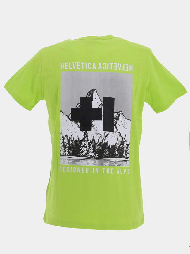 T-shirt à manches courtes union vert fluo homme - Helvetica