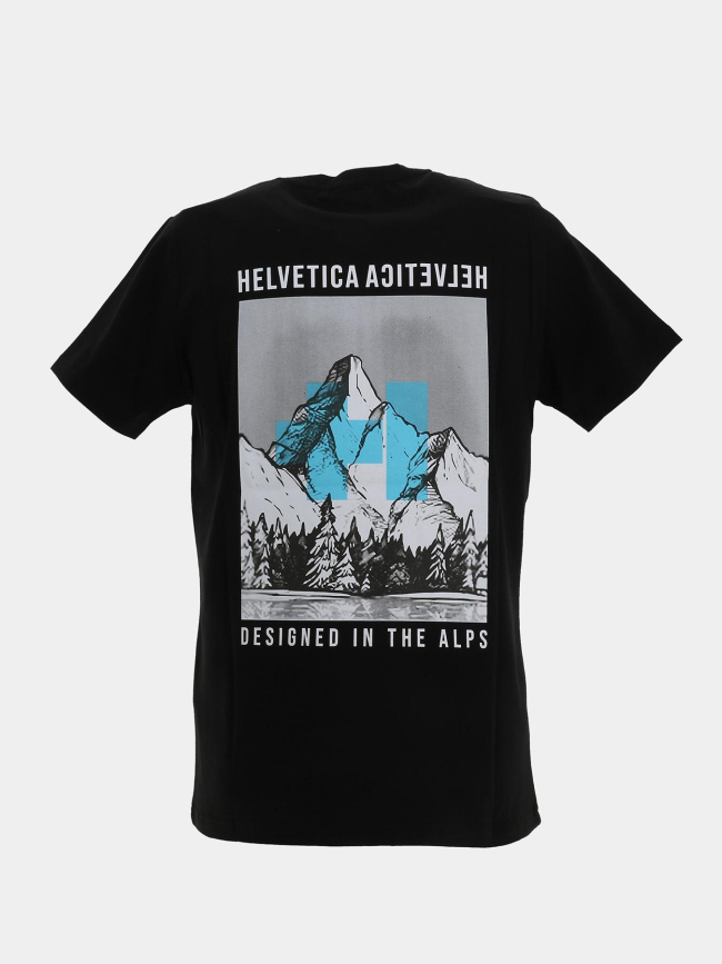 T-shirt à manches courtes union noir homme - Helvetica