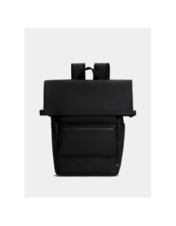 Sac à dos à rabat roulé et logo texturé noir - Tommy Hilfiger