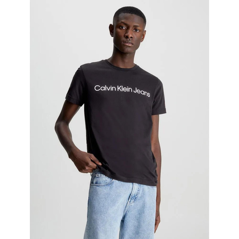 T-shirt slim avec logo noir homme - Calvin Klein Jeans