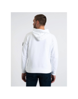 Sweat à capuche badge hoodie blanc homme - Calvin Klein Jeans