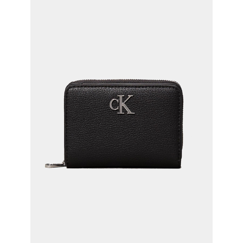 Portefeuille en simili cuir lézardé noir femme - Calvin Klein Jeans