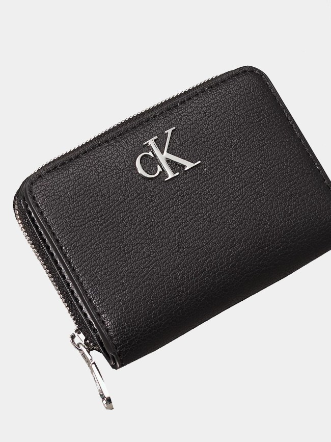 Portefeuille en simili cuir lézardé noir femme - Calvin Klein Jeans