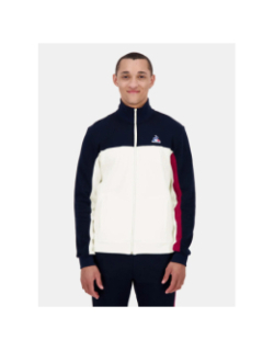 Sweat zippé tri blanc et bleu marine homme - Le Coq Sportif