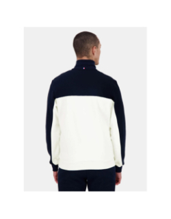 Sweat zippé tri blanc et bleu marine homme - Le Coq Sportif