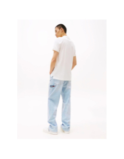 Polo ajusté a drapeau blanc homme - Tommy Jeans