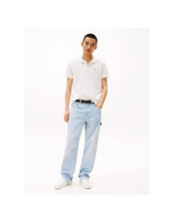 Polo ajusté a drapeau blanc homme - Tommy Jeans