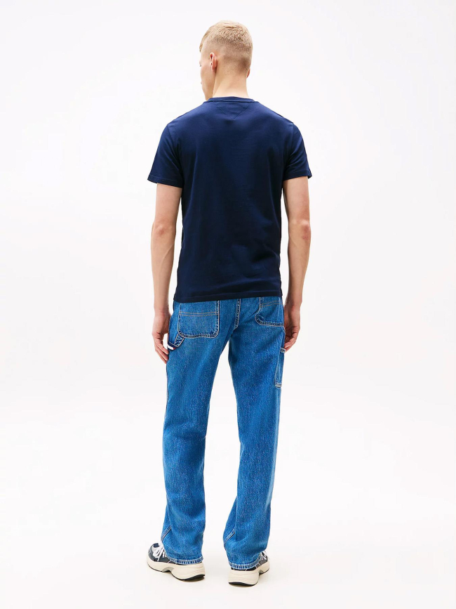 T-shirt ajusté à logo linéaire bleu marine homme - Tommy Jeans