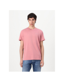 T-shirt ajusté à logo linéaire rose homme - Tommy Jeans