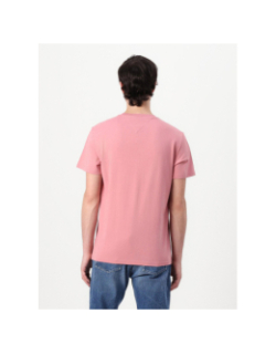 T-shirt ajusté à logo linéaire rose homme - Tommy Jeans