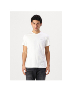 T-shirt ajusté à logo linéaire blanc homme - Tommy Jeans