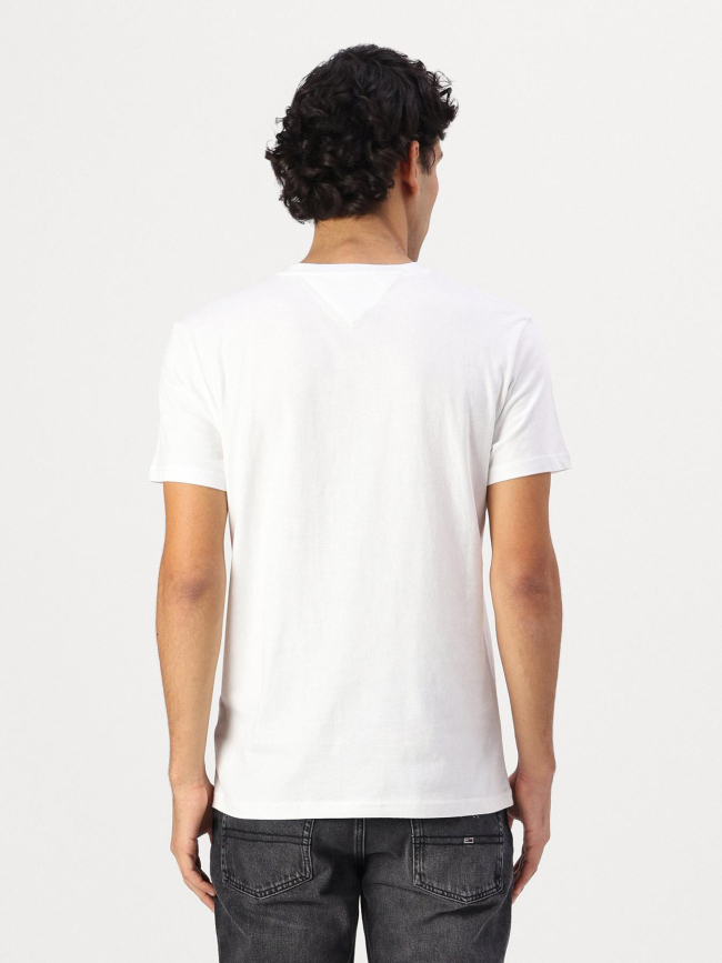 T-shirt ajusté à logo linéaire blanc homme - Tommy Jeans