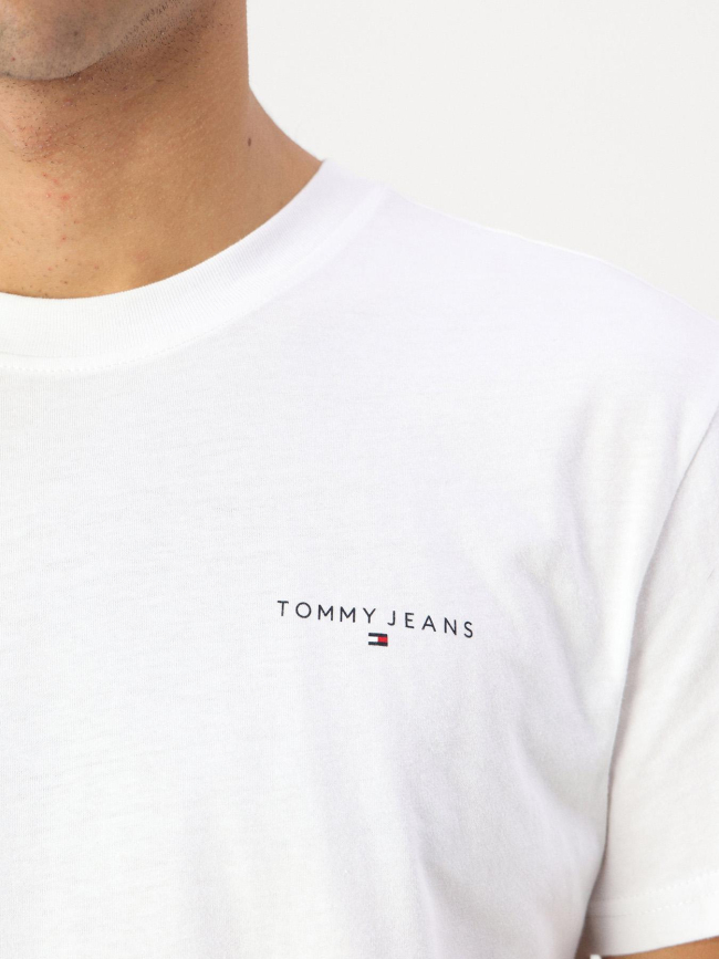 T-shirt ajusté à logo linéaire blanc homme - Tommy Jeans