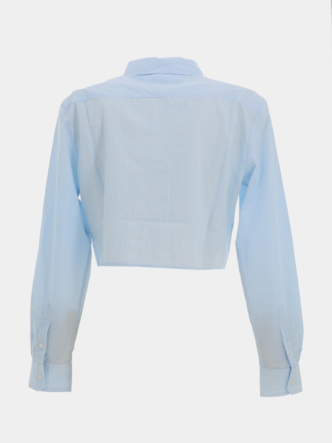 Chemise crop à rayures bleu et blanc femme - Tommy Jeans