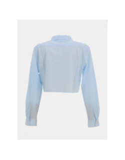 Chemise crop à rayures bleu et blanc femme - Tommy Jeans