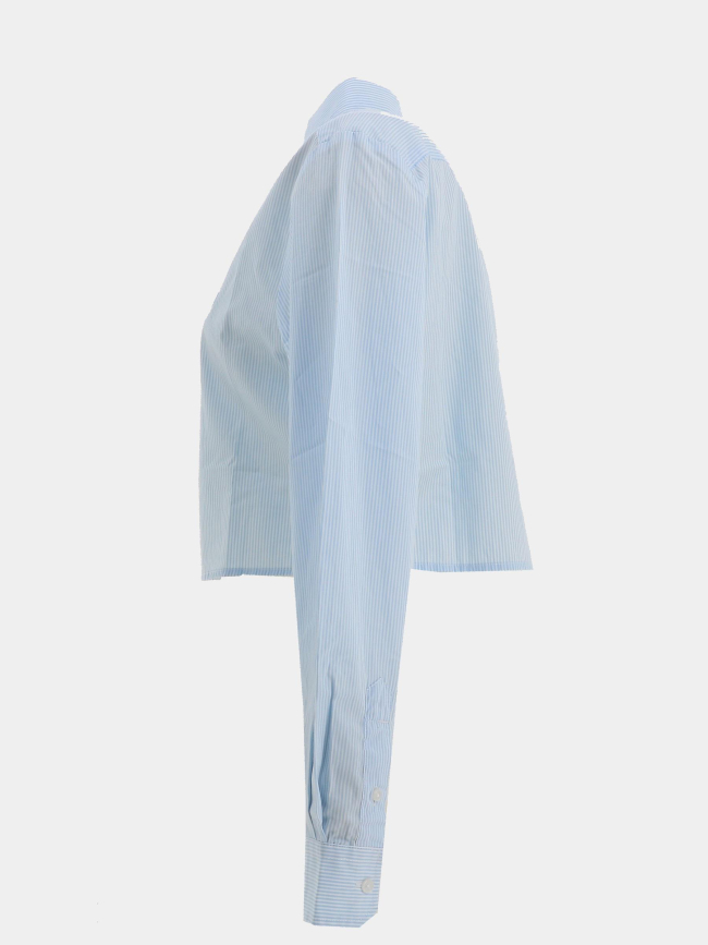 Chemise crop à rayures bleu et blanc femme - Tommy Jeans