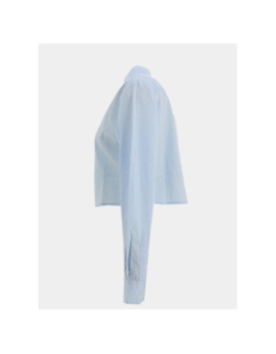 Chemise crop à rayures bleu et blanc femme - Tommy Jeans