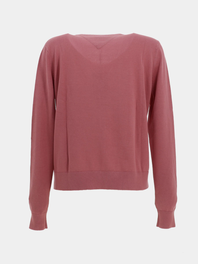 Pull en coton à col v essential rose femme - Tommy Jeans