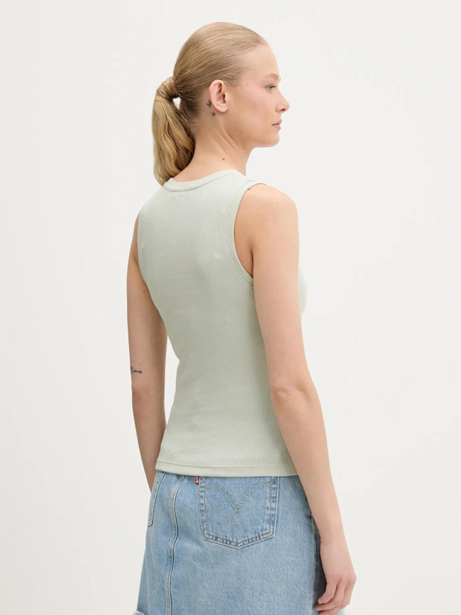Débardeur côtelé slim script vert femme - Tommy Jeans