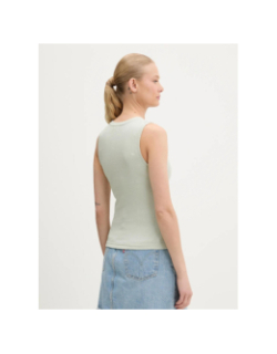 Débardeur côtelé slim script vert femme - Tommy Jeans