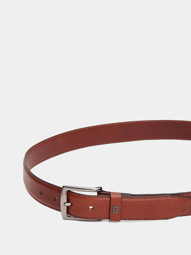 Ceinture denton à plaque drapeau marron homme - Tommy Hilfiger