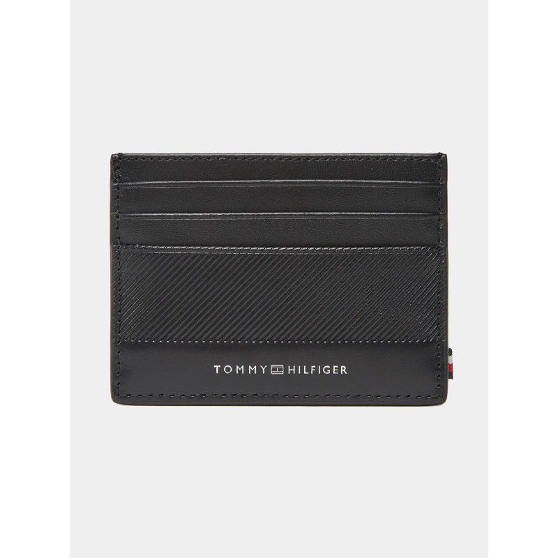 Porte-cartes en cuir à logo noir homme - Tommy Hilfiger