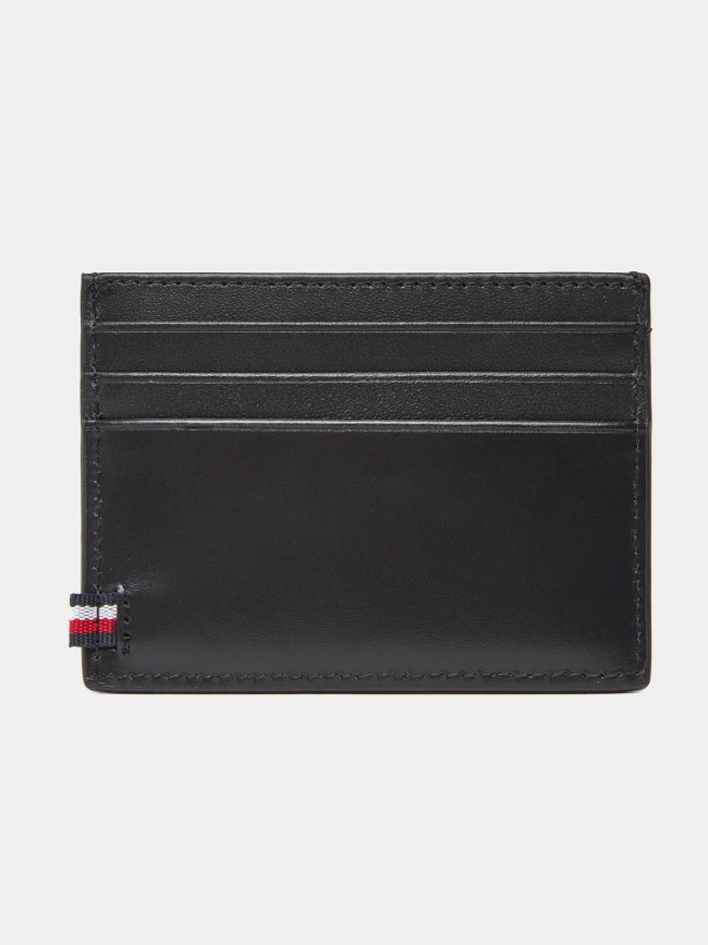 Porte-cartes en cuir à logo noir homme - Tommy Hilfiger