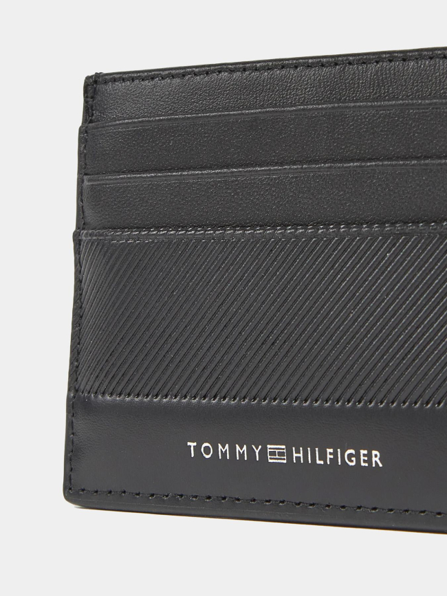 Porte-cartes en cuir à logo noir homme - Tommy Hilfiger
