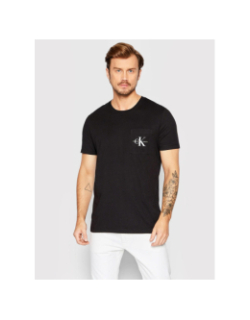 T-shirt à poche monologo slim noir homme - Calvin Klein Jeans