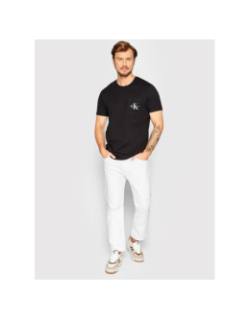 T-shirt à poche monologo slim noir homme - Calvin Klein Jeans