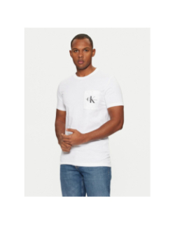T-shirt à poche core monologo blanc homme - Calvin Klein Jeans
