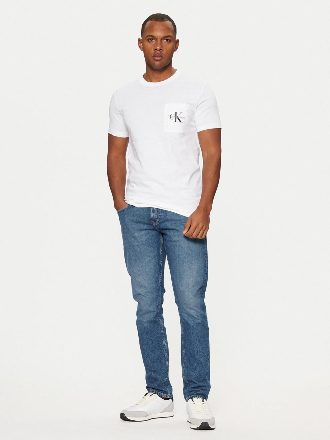 T-shirt à poche core monologo blanc homme - Calvin Klein Jeans