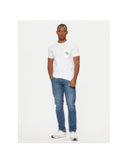 T-shirt à poche core monologo blanc homme - Calvin Klein Jeans