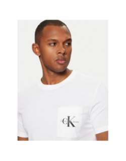 T-shirt à poche core monologo blanc homme - Calvin Klein Jeans