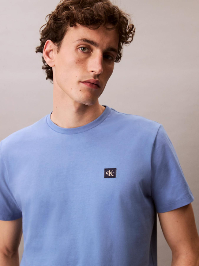 T-shirt en coton avec insigne bleu homme - Calvin Klein Jeans