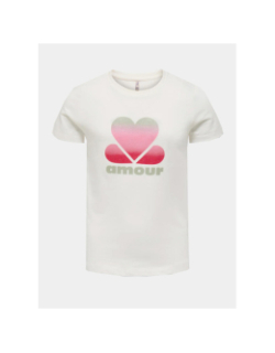 T-shirt beate mena life blanc fille - Only
