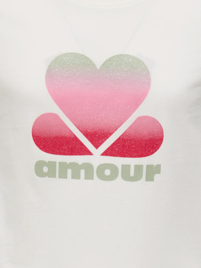 T-shirt beate mena life blanc fille - Only